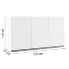 Armario De Cozinha Aereo Moob 3 Portas Branco 120 Cm