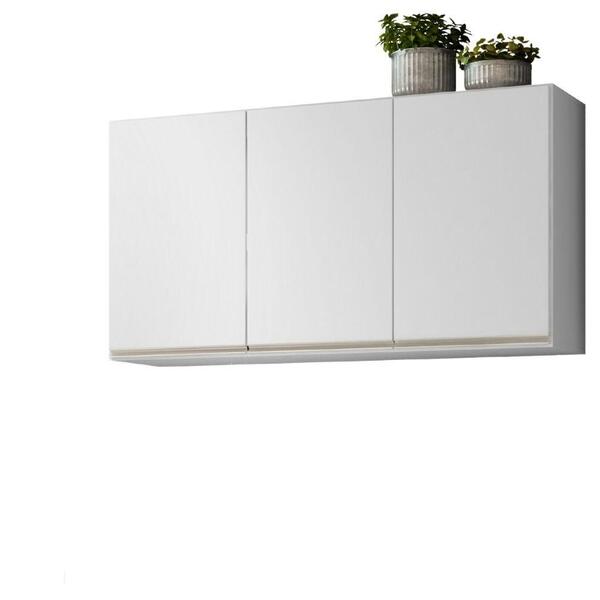 Armario De Cozinha Aereo Moob 3 Portas Branco 120 Cm