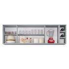 Armário De Cozinha Aéreo Nevada Com Nicho 180cm 4 Portas Cinz
