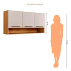 Armário De Cozinha Aéreo New 3 Portas Com Nicho Arte Móveis