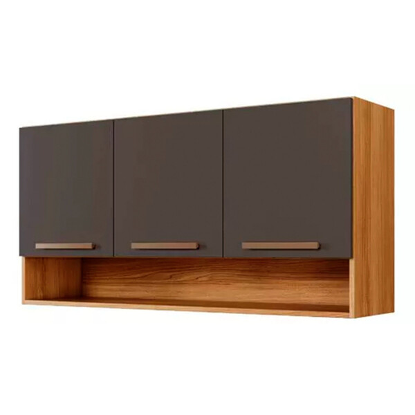 Armário De Cozinha Aéreo New 3 Portas Com Nicho Arte Móveis