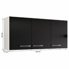 Armário De Cozinha Aéreo Suspenso 3 Portas Branco/preto