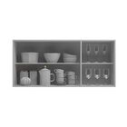 Armário De Cozinha Aéreo Suspenso 3 Portas Branco/preto