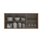 Armário De Cozinha Aéreo Suspenso 3 Portas Castanho/branco