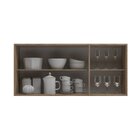 Armário De Cozinha Aéreo Suspenso 3 Portas Castanho/branco