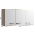 Armário De Cozinha Aéreo Suspenso 3 Portas Castanho/branco
