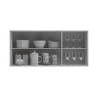 Armário De Cozinha Aéreo Suspenso 3 Portas Castanho/preto