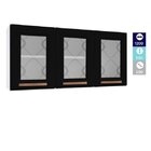 Armário De Cozinha Aéreo Triplo Em Aço 3 Portas De Vidro Mira