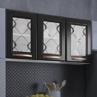 Armário De Cozinha Aéreo Triplo Em Aço 3 Portas De Vidro Mira