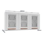 Armário De Cozinha Aéreo Triplo Em Aço 3 Portas De Vidro Mira