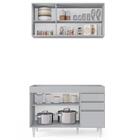 Armário De Cozinha Aéreo Virgínia E Balcão Para Pia 120cm Mic