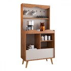 Armário De Cozinha Aires 1 Porta Mel/off White - Viero Móveis