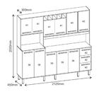 Armário De Cozinha Amanda 11 Portas 2,12mt Amêndoa