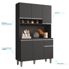 Armário De Cozinha Amelia A03 6 Portas E 1 Gaveta - Doce Sonh