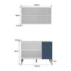 Armário De Cozinha Americana Modulada 120cm Com Balcão Para P