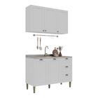 Armário De Cozinha Americana Modulada 120cm Com Balcão Para P