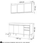 Armário De Cozinha Argélia E Balcão Gabinete 150cm Sem Tampo