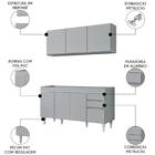 Armário De Cozinha Argélia E Balcão Gabinete 150cm Sem Tampo