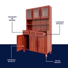 Armário De Cozinha Bahia 6 Portas 3 Gavetas Com Vidro Mel - R