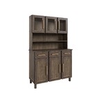 Armário De Cozinha Bahia 6 Portas 3 Gavetas Com Vidro Natural