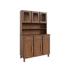 Armário De Cozinha Bahia 6 Portas 3 Gavetas Com Vidro Ypê - R