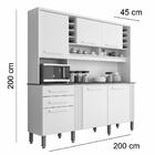 Armário De Cozinha Catar 6 Portas 2 Gavetas Sallêto Carvalho