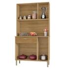 Armário De Cozinha Com 1 Gaveta  Bari Freijó Supremo Ripado