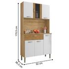 Armário De Cozinha Com 1 Gaveta  Bari Freijó Supremo Ripado