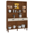 Armário De Cozinha Com 2 Gavetas Pisa Nogueira Off White