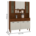 Armário De Cozinha Com 2 Gavetas Pisa Off White Nogueira