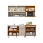 Armário De Cozinha Com Armário Aéreo 4 Peças Nature Off White
