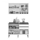 Armário De Cozinha Com Balcão Completo 2 Peças Perola Salleto