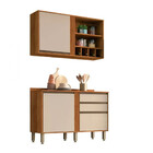 Armário De Cozinha Com Balcão Completo 2 Peças Perola Salleto