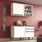 Armário De Cozinha Com Balcão Completo 2 Peças Perola Salleto