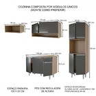 Armário De Cozinha Com Balcão Para Pia Emília 9 Portas 1 Gave