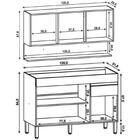 Armário De Cozinha Com Balcão Sem Tampo 120cm Lina Z06 Gris/f