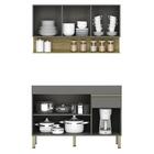 Armário De Cozinha Com Balcão Sem Tampo 120cm Lina Z06 Gris/f