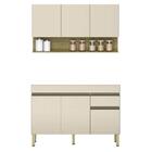 Armário De Cozinha Com Balcão Sem Tampo 120cm Lina Z06 Vanill