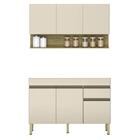 Armário De Cozinha Com Balcão Sem Tampo 150cm Lina K02 Vanill