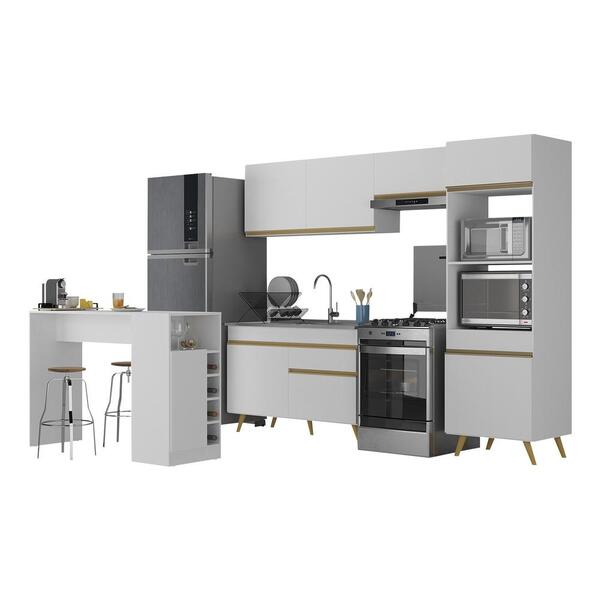 Armário De Cozinha Com Bancada/mesa Gourmet Veneza Multimóvei