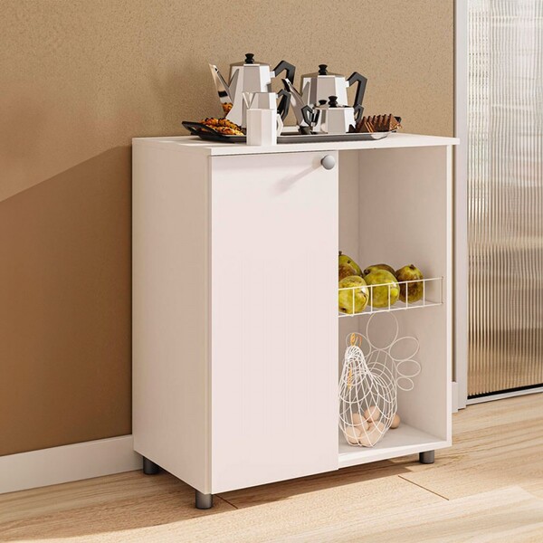 Armário De Cozinha Com Fruteira Âmbar 1 Porta Branco - Telasul
