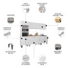 Armário De Cozinha Com Tampo Cp05 260cm Pérola Branco Z34