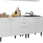 Armário De Cozinha Com Tampo Cp05 260cm Pérola Branco Z34