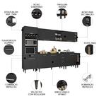 Armário De Cozinha Com Tampo Cp07 310cm Pérola Preto Z34 - Mp