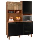 Armário De Cozinha Com Vidro Reflecta Natura Preto Absoluto Z