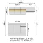 Armário De Cozinha Compacta 100% Mdf 180cm Branco Smart Mades