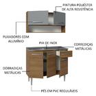 Armário De Cozinha Compacta 105cm Com Pia Rustic/cinza Emilly