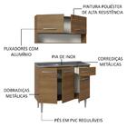 Armário De Cozinha Compacta 105cm Com Pia Rustic Emilly Mades