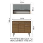 Armário De Cozinha Compacta 105cm Rustic/cinza Emilly Madesa