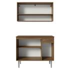 Armário De Cozinha Compacta 105cm Rustic/cinza Emilly Madesa